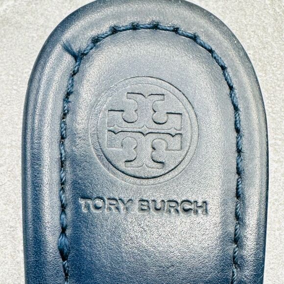 Tory Burch Miller Leather Thong Sandal Rainbow Navy US size 7 - Picture 10 of 11
